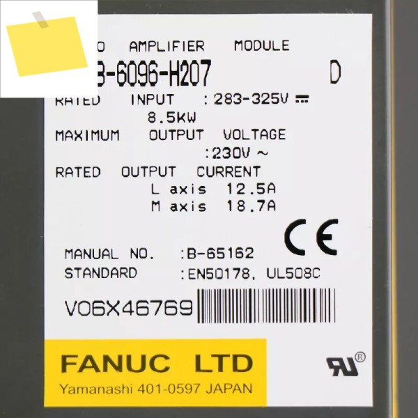 CNC 기계 시스템용 Fanuc A06B-6096-H207 서보 증폭기는 Ok 테스트했습니다. 제품 이미지