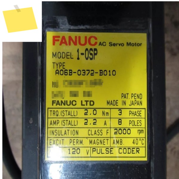 A06B-0372-B010 Fanuc 서보 모터, 테스트 완료, OK A06B 0372 B010 제품 이미지