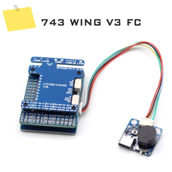 H743 WING V3 고정익 비행 제어 장치 2-8S 듀얼 자이로스코프 카메라 지원 제품 이미지