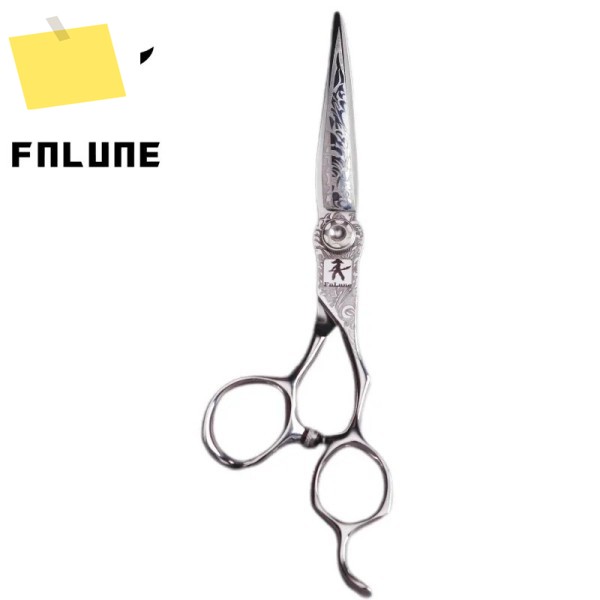 FnLune 6.0 텅스텐 스틸 패턴 톱 전문 미용실 가위, 이발 액세서리, 인치 제품 이미지
