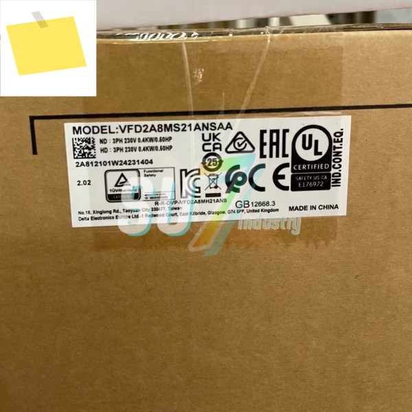 VFD2A8MS21ANSAA 새 제품 박스 내 주파수 변환기 제품 이미지