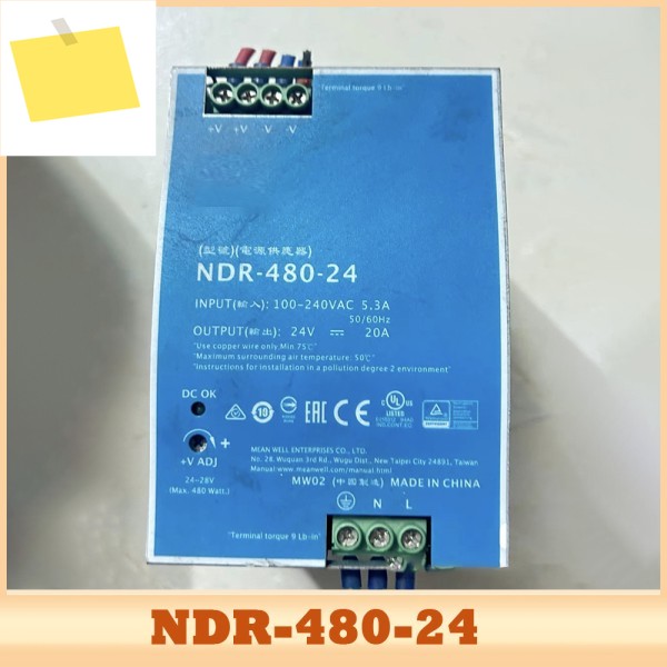 NDR-480-24 스위칭 모드 전원 공급 장치 24V 480W 20A 단일 출력 산업용 DIN 레일 제품 이미지