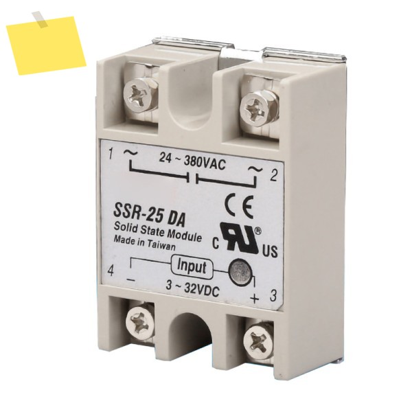 SSR-25 DA 25A 3-32V DC ~ 24-380V AC 견고한 플라스틱 커버 제품 이미지
