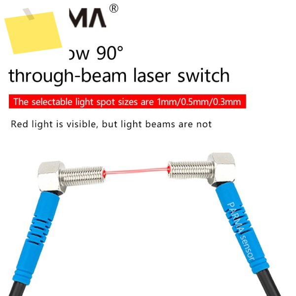 M6 엘보우 90의 광점 ° 직각 오가네 레이저 빔 광전 센서는 2mm0.5mm1mm로 선택 가능 제품 이미지