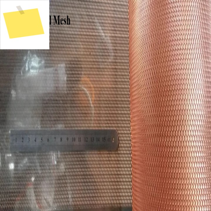 실험실 전극용 구리 호일 메쉬, 스트레치드 대각선 천공 제품 이미지