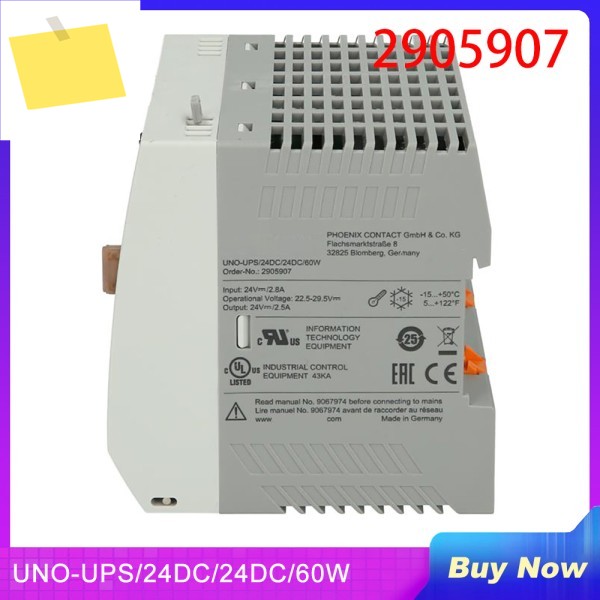 Phoenix 무정전 전원 공급 장치용 새 UNO-UPS24DC24DC60W UNO DC-UPS 24VDC 0.8Ah 2905907 제품 이미지