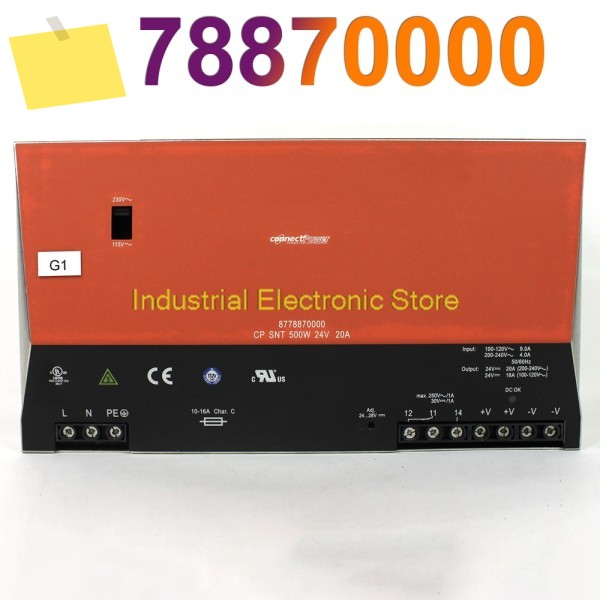 Weidmuller용 새 스위칭 전원 공급 장치 CP SNT 500W 24V 20A 8778870000 제품 이미지