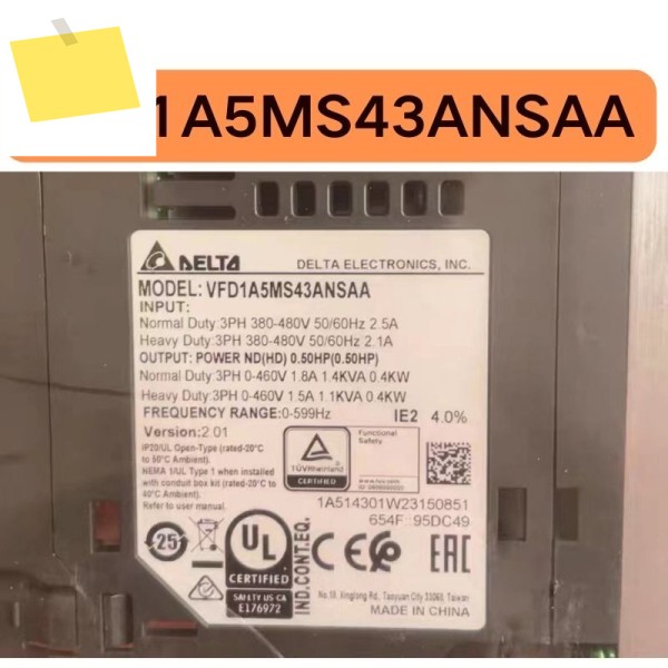 신품 MS300 인버터, VFD1A5MS43ANSAA 0.4KW 380V 제품 이미지