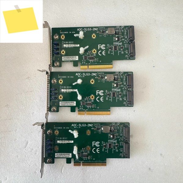 1개 AOC-SLG3-2M2 어댑터 확장 카드, PCI-E 3.0 x8, 2 NVMe M.2 SSD 지원 제품 이미지