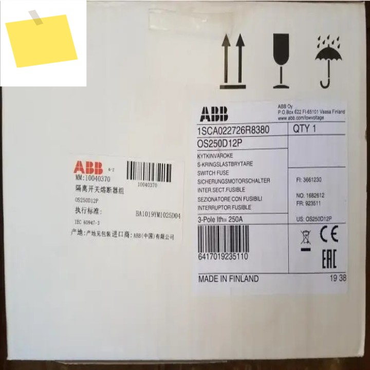2025.4원래 ABB 절연 스위치 퓨즈 그룹 OS250D12P 250A 제품 이미지