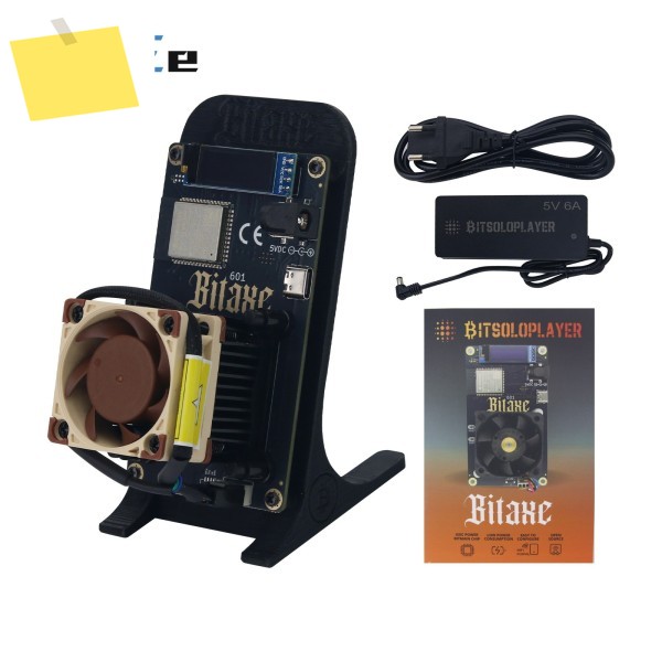 Bitsolo Player Bitaxe Gamma 601 1.2THS 18W BTC 광부 비트코인 복권 검정색주황색 쉘 포함 제품 이미지