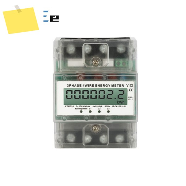 XTM024 3상 4선 4P 5–80A 10-100A DIN 레일 장착용 LCD 디스플레이가 있는 전기 계량기 에너지 미터 제품 이미지