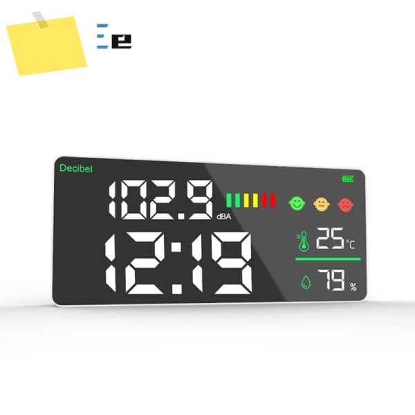 DM165ADM165A-WIFI 30-130dBA 4-in-1 벽걸이형 소음 측정기는 온도를 표시합니다. ℃ ℉ 습도와 시간 제품 이미지