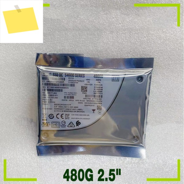 S4600 877014-001 480G 2.5인치 엔터프라이즈 서버 SSD 솔리드 스테이트 드라이브 제품 이미지