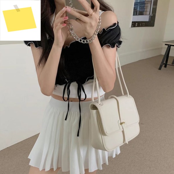 여성용 대용량 원 숄더 메신저 백, 국자 착용, 고급 패션, 통근자 조커 흰 빵, 여름 길거리 제품 이미지