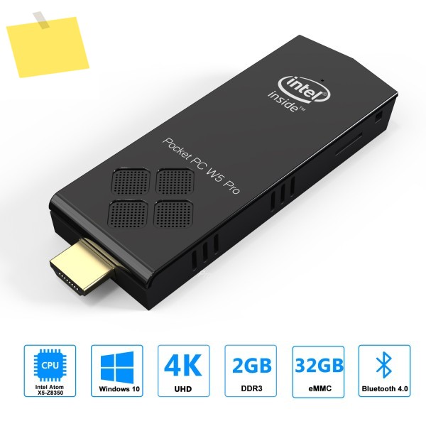 W5 Pro Z8350 미니 PC 4GB 쿼드코어 데스크탑, W10 OS 컴퓨터 스틱, 컴팩트 제품 이미지