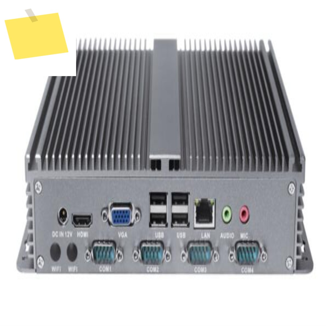 내장형 컴퓨터 IPC 팬리스 미니 산업용 박스 인텔 CPU 6 COM 1 기가 LAN VGA 2G RAM 베어본 12V, J1900 제품 이미지