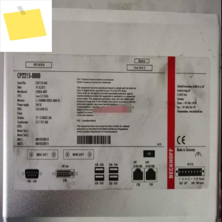 CP2215-0000 100% OK 오리지널 벡호프 PC 산업용 컴퓨터 호스트 컨트롤러, 메인 보드 제품 이미지