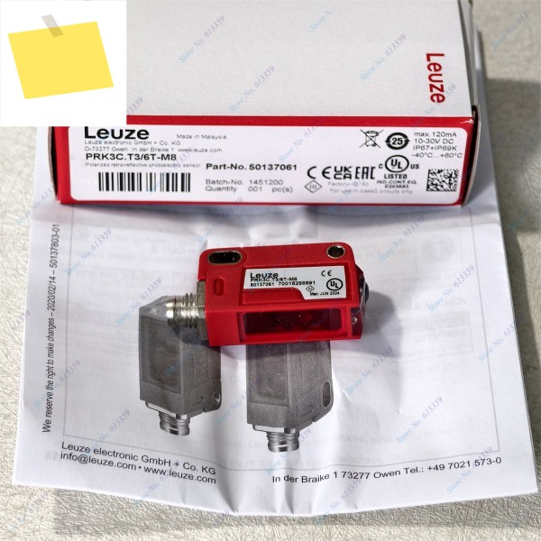 1pc PRK3C.T36T-M8 50137061 신품 오리지널 정품 LEUZE 광전 센서 제품 이미지