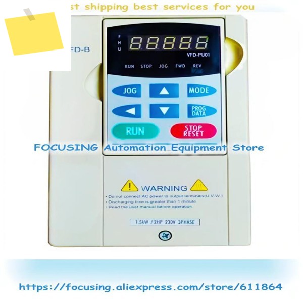 신품 원본 220V 1.5KW 2HP 0.1~400Hz 주파수 변환기 VFD015B23A 제품 이미지