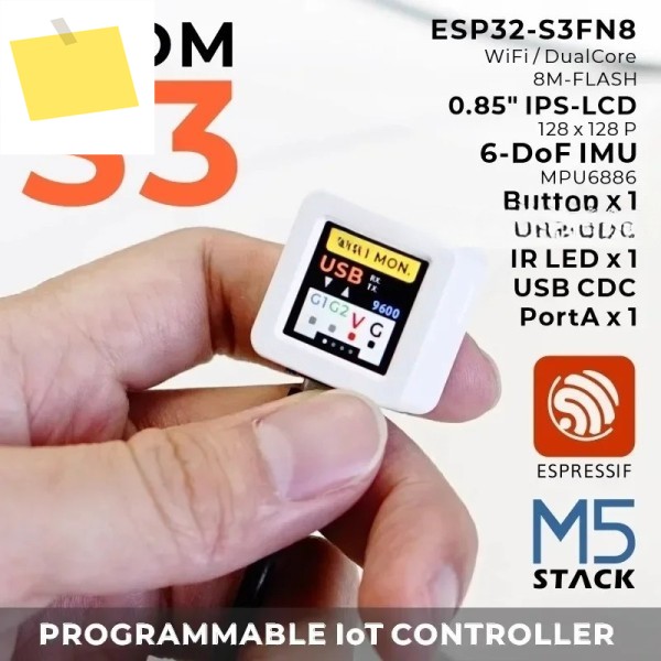 공식 M5Stack AtomS3 ESP32-S3 메인 제어 프로그래밍 가능 컨트롤러 내장 IoT 애플리케이션 제품 이미지