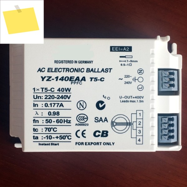 링램프 표준 Reator용 YZ-140EAA T5-C 40W 220-240V AC 전자식 안정기 제품 이미지