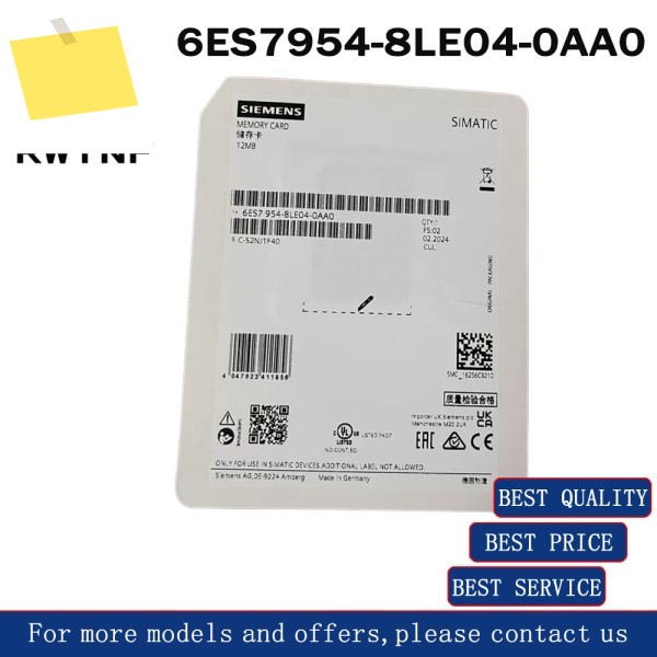 신품 6ES7954-8LE04-0AA0 SIEMENS 메모리 카드 센서, 12MB, SIMATIC 시리즈 Siemens S7-12001500용, 100% 제품 이미지