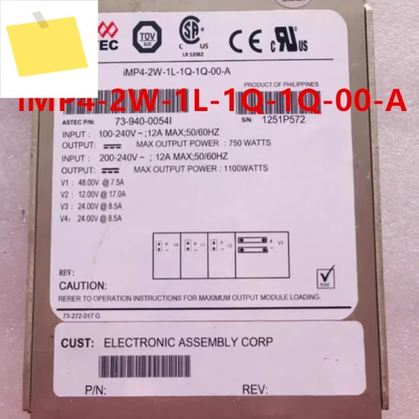 ASTEC 1100W iMP4-2W-1L-1Q-1Q-00-A 73-940-0054I용 새 원본 전원 공급 장치 제품 이미지