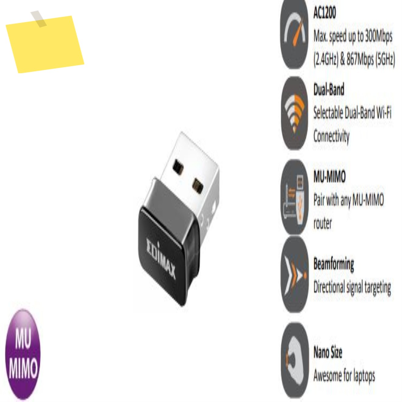 EW-7822ULC Edimax WiFi 어댑터, USB 2.0 인터페이스 802.11b 제품 이미지