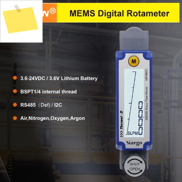 MF6600 열량식 유량계 디지털 MEMS 가스 디스플레이 포함 RS485 출력, 공기 질소용 조정 가능 고정밀도 제품 이미지