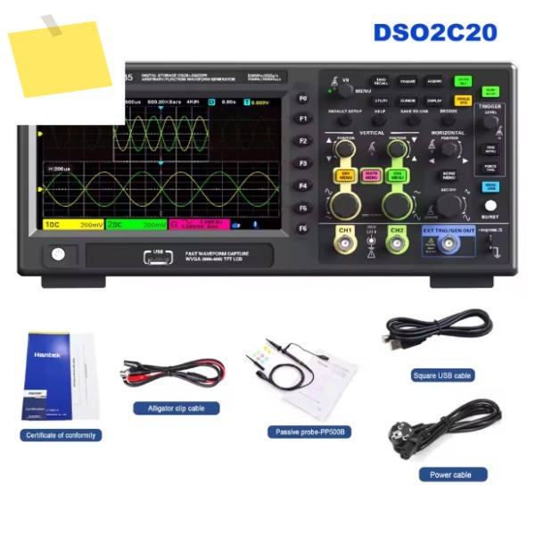 한텍 디지털 오실로스코프 DSO2C20DSO2C35DSO2C50DSO2D20DSO2D35DSO2D205 200350500MHz 2Gsas 2채널 데스크탑 제품 이미지