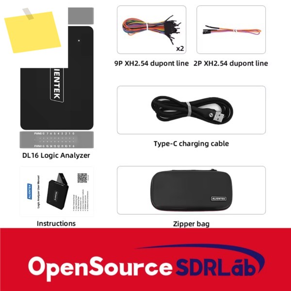 로직 분석기 DL16 250MHz 최대 샘플 속도 16채널 도구 ARM FPGA 디버그 프로토콜 디코딩 소프트웨어 제품 이미지
