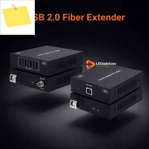 4포트 USB 2.0 광섬유 연장기 5KM 싱글 모드 300m OM3 변환기 TX RX 플러그 앤 플레이 4 제품 이미지