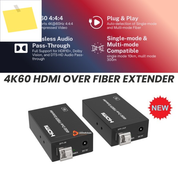 4K60 HDMI Over Fiber Extender 4:4:4 및 HDCP 2.2 HDR10+ Dolby Vision SFP LC 커넥터 단일 모드 다중 호환 가능 제품 이미지