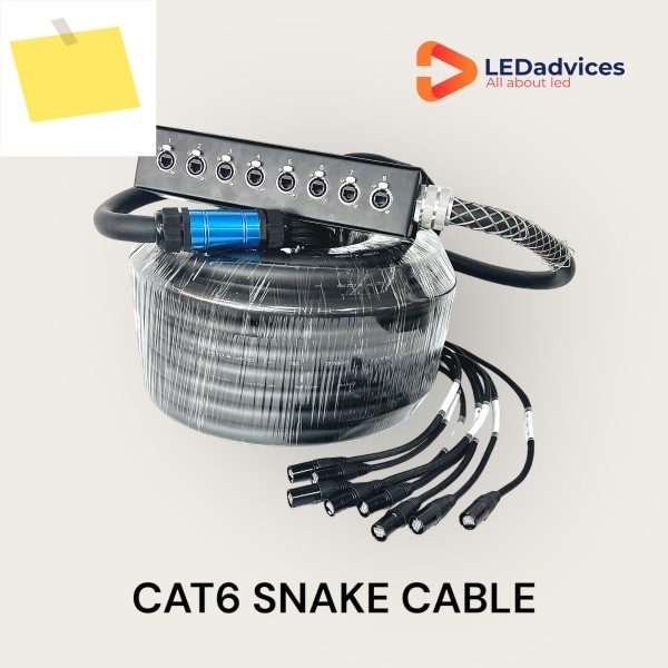 60m 4 채널 CAT6 스네이크 케이블AV 이벤트용 SFTP 이중 쉴드 다중 연선 순수 구리 RJ45 기가비트 LED 디스플레이 제품 이미지
