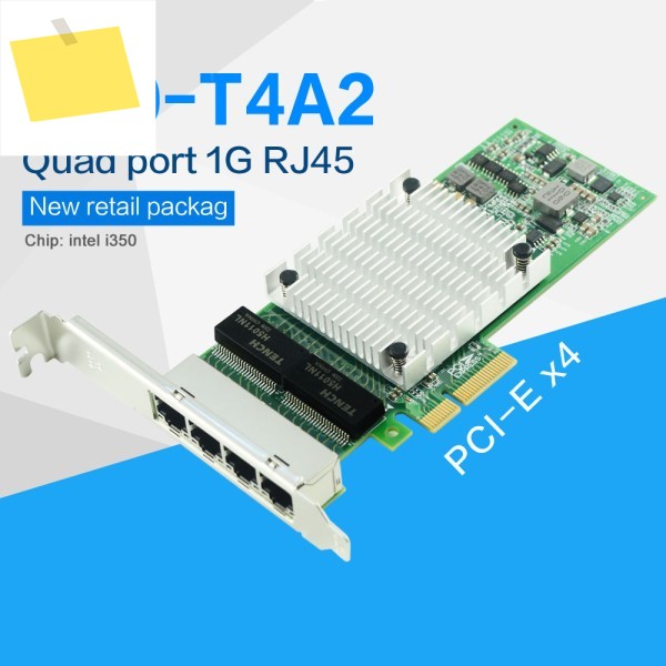 FANMI I350-T4A2 PCIe X4 포트, 10, 1000Mbps 기가비트 이더넷 RJ45 네트워크 카드 서버 어댑터, 인텔 칩 LAN NIC 제품 이미지