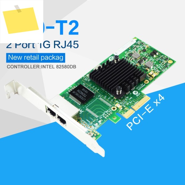 FANMI I340-T2 기가비트 이더넷 서버, 인텔 82580DB 칩, PCIe X4, 2 RJ45, 1000M 랜 네트워크 카드 제품 이미지