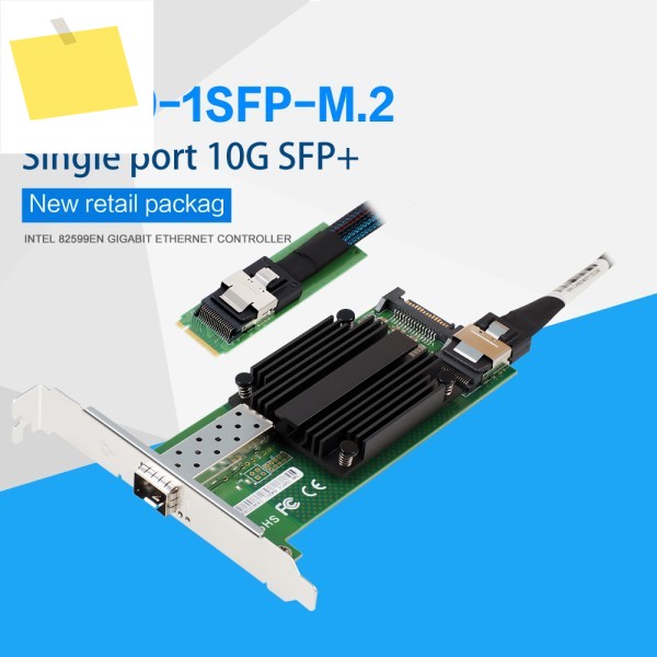 FANMI 단일 포트 이더넷 네트워크 어댑터 X520-DA1, 10G 광섬유 모듈 제외, 82599-1SFP + M.2, 인텔 EN 칩 제품 이미지
