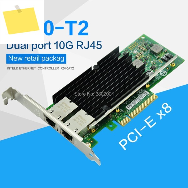 X540-T2 Intel 칩셋 PCIe x8 듀얼 구리 RJ45 10Gbps 포트 이더넷 네트워크 카드 호환 제품 이미지