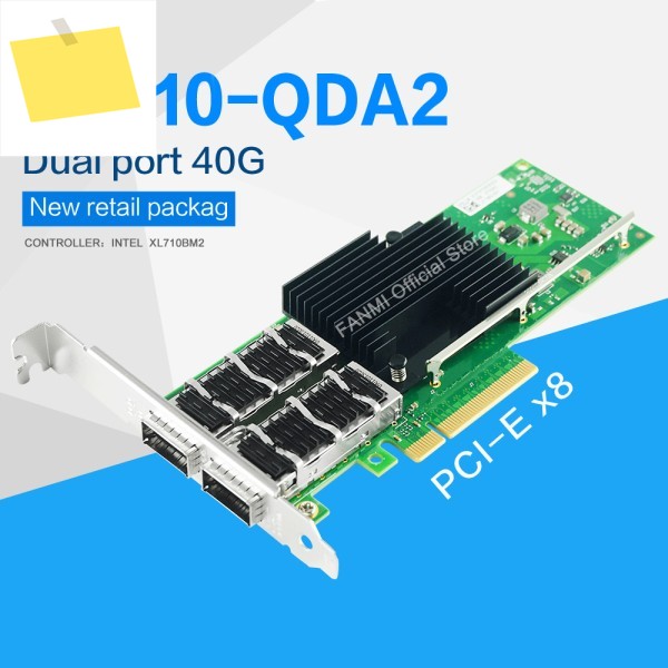 인텔 X710BM2AM2 칩 탑재 네트워크 카드, 듀얼 포트 PCIe3.0 X8, XL710-QDA2-QSFP + 40G 제품 이미지