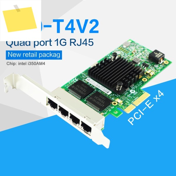 FANMI I350-T4V2 4포트 기가비트 이더넷 PCI-Express X4 인텔 서버 어댑터 네트워크 카드 제품 이미지