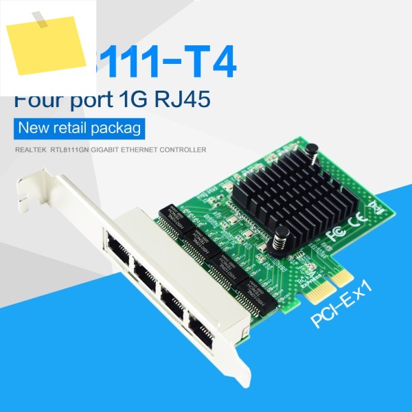 FANM RTL8111GN 데스크탑용 4 포트 101001000M PCIe x1 기가비트 이더넷 네트워크 카드 어댑터 Realtek 제품 이미지
