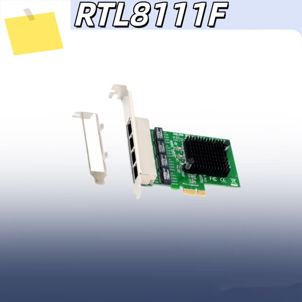 LiLi RTL8111GN 데스크탑용 4 포트 101001000M PCIe x1 기가비트 이더넷 네트워크 카드 어댑터 Realtek 제품 이미지