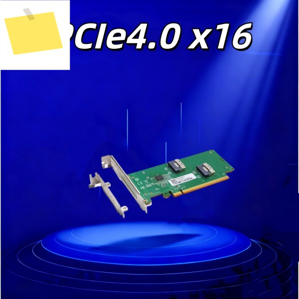 PCIe 4.0 16x-SlimSAS SFF-8654 베이스플레이트 MCIO 분할 카드 GPU 개별 그래픽 제품 이미지