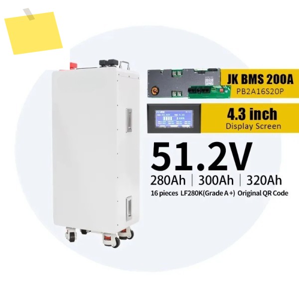 SZXUBA Diy 51.2V 280Ah 314AH 리튬인산철 배터리 박스 랙 키트 BMS 및 LCD 화면 포함 제품 이미지