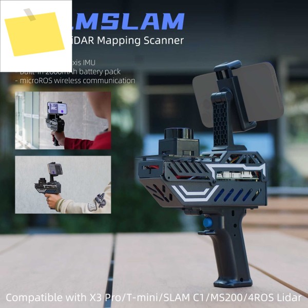 Yahboom PALMSLAM 핸드헬드 Lidar 스캐너 센서 키트 ROS2 로봇 매핑 지원 홀더가 있는 MicroROS 무선 통신 제품 이미지