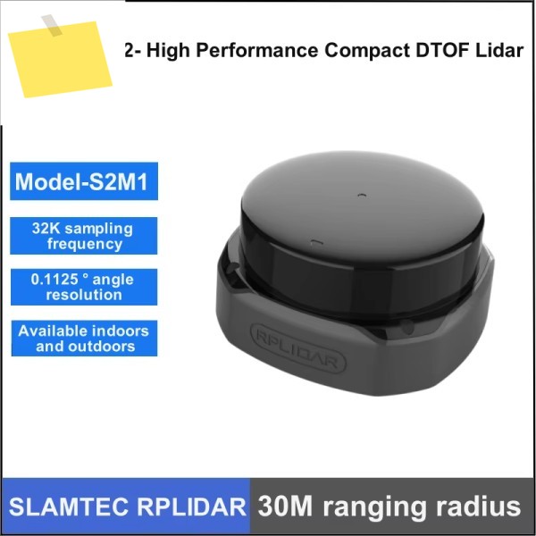 S2 실내 및 실외 32k 샘플링 주파수 30M 범위 레이저 DTOF Slamtec RPLIDAR 센서 제품 이미지