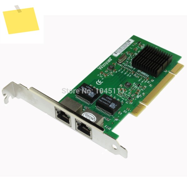 Winyao 듀얼 포트 구리 RJ45 기가비트 이더넷 PCI 데스크탑 네트워크 어댑터, NIC 인텔 82546 칩셋 WY546T2 제품 이미지