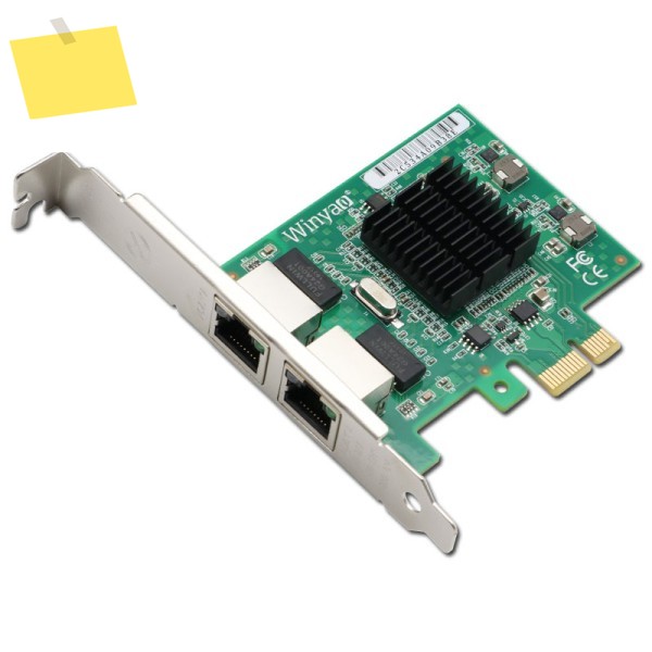 듀얼 포트 기가비트 이더넷 네트워크 카드, LAN 어댑터 컨트롤러, 유선 82576, PCI-E X1, E1G42ET ROS 제품 이미지
