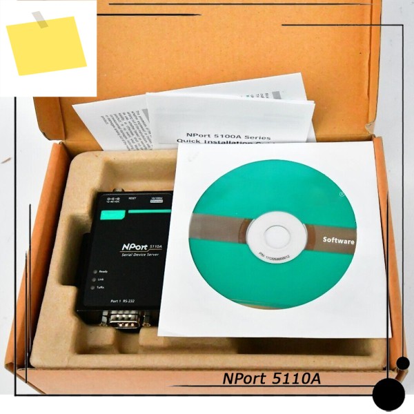 RS-232 시리얼 서버 1 NPort 5110A + 전원 케이블 및 제품 이미지
